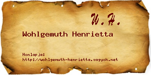 Wohlgemuth Henrietta névjegykártya